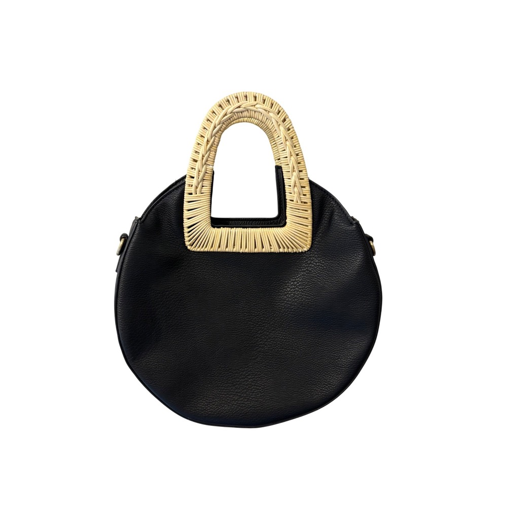 Anthropologie Vegan Round Circle  Bag‎ Woven Handle Purse